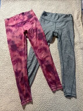 Fleo Tie-Dye Pink & Gray Women's Leggings